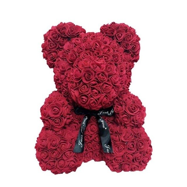 40cm Große Rote Teddybär Rose Blume Künstliche Weihnachten Geschenke für Frauen Valentinstag Geschenk