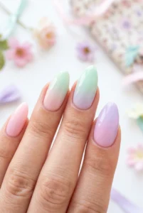 pastel-pink-mint-lilac-ombre-nails
