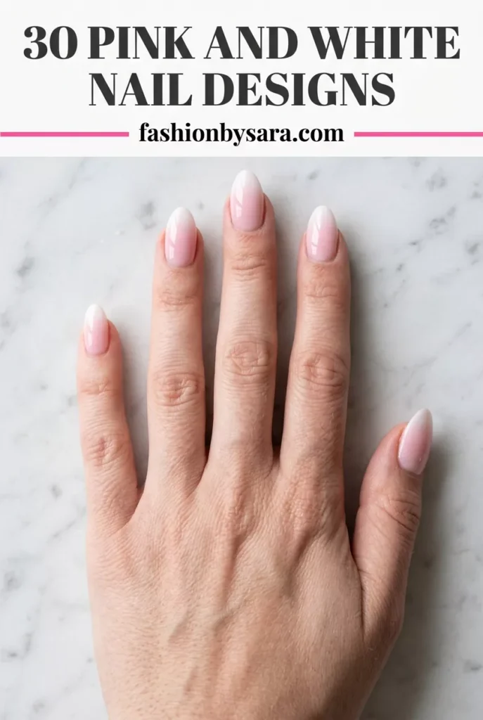 30 Pink and White Nail Designs (Simple, Short, Coffin and More)