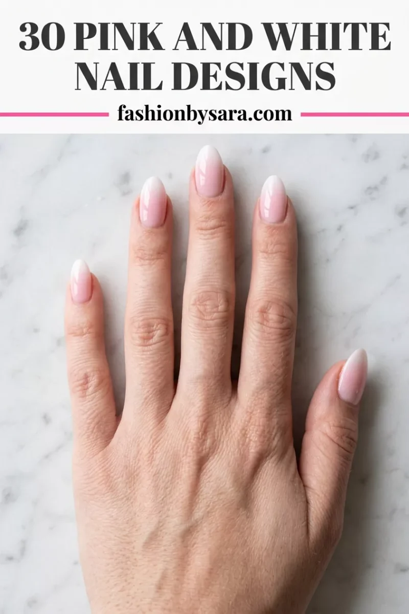 30 Pink and White Nail Designs (Simple, Short, Coffin and More)
