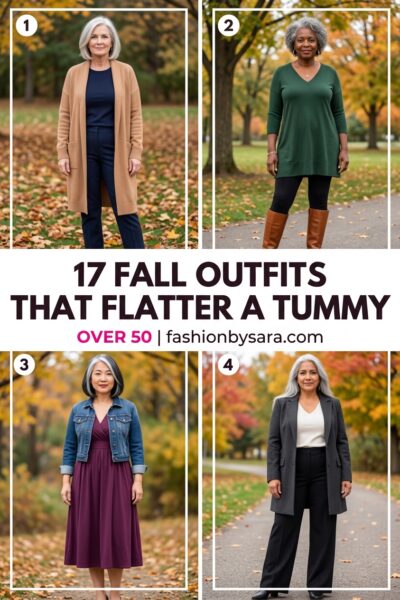 17 Fall Outfits That Flatter a Tummy Over 50 (And Why Each One Works)