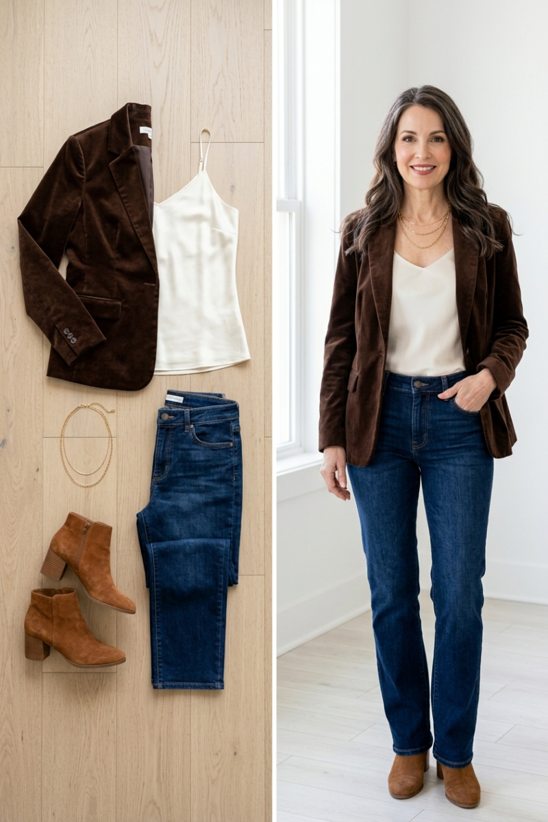 velvet-blazer-jeans-date-outfit-women-over-50