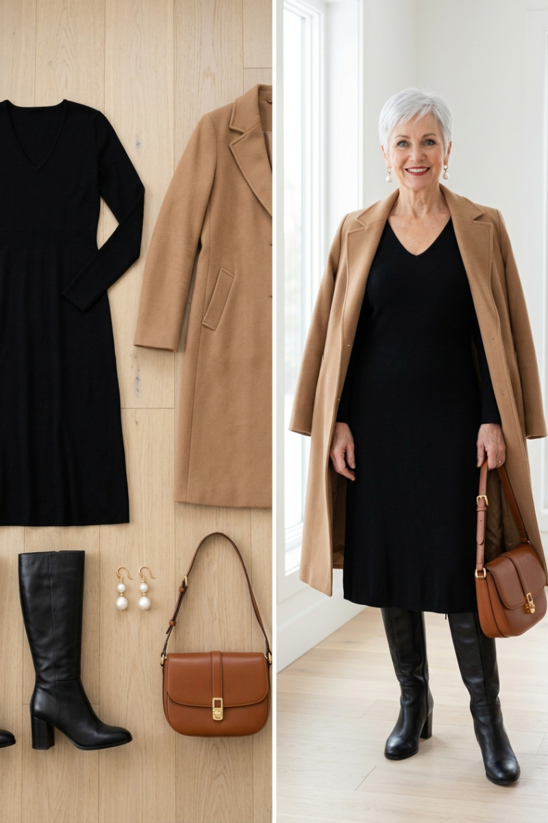 chic-camel-coat-black-dress-winter-outfit-women